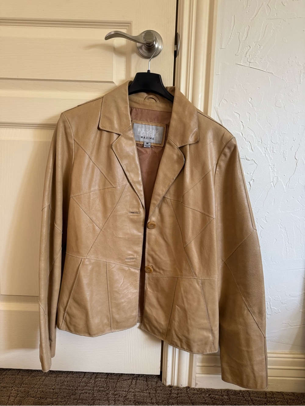 Vintage Wilsons Leather Women's Light Tan Leather Blazer